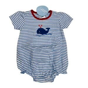 NWT Little English 12M Heart Whale Romper